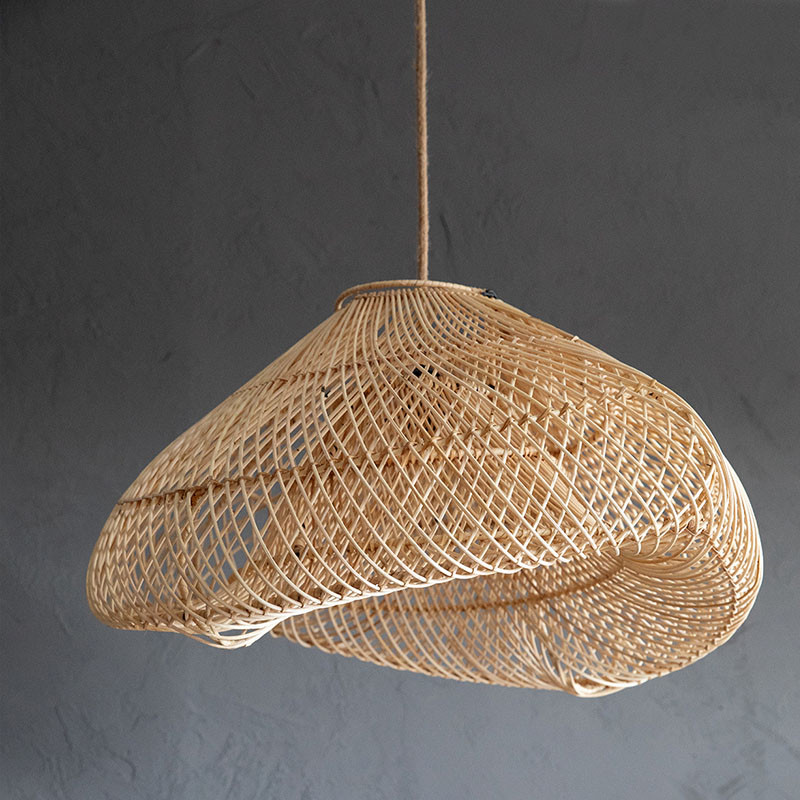 Suspension luminaire en osier NUAGE NATUREL M