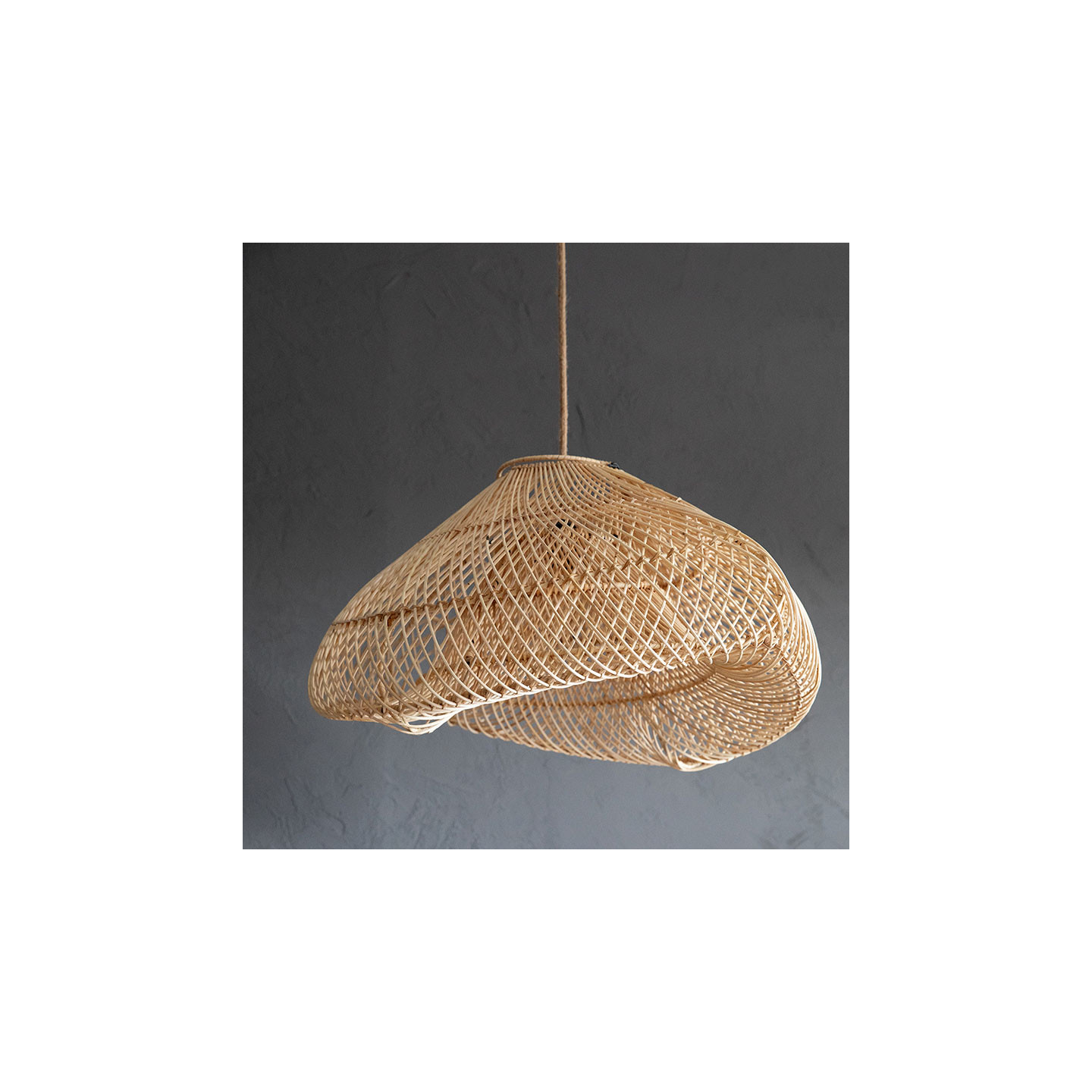 Suspension luminaire en osier NUAGE NATUREL M
