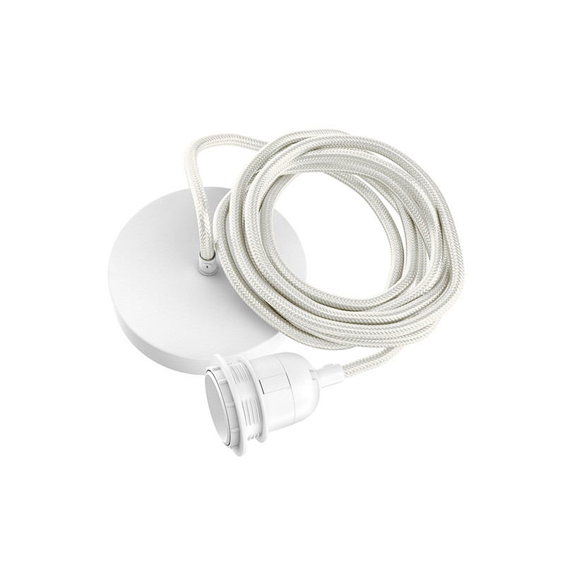 Kit rosace métallique cylindrique E27 pour abat-jour, 4 coloris