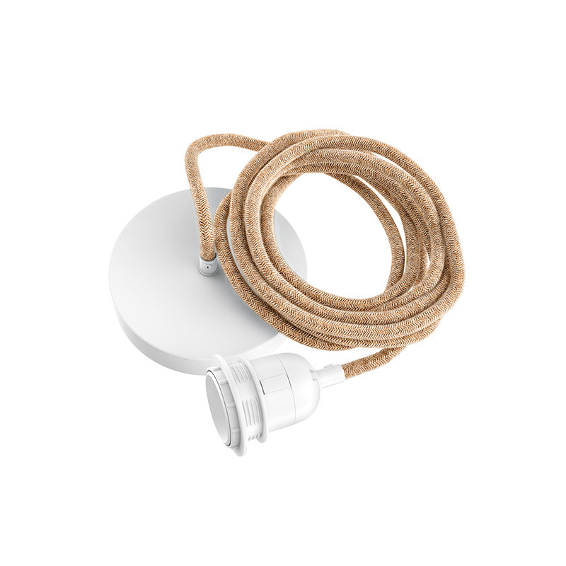 Kit rosace métallique cylindrique E27 pour abat-jour, 4 coloris