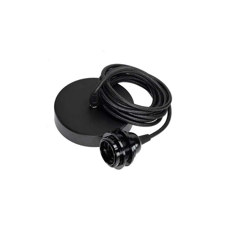 Kit rosace métallique cylindrique E27 pour abat-jour, 4 coloris