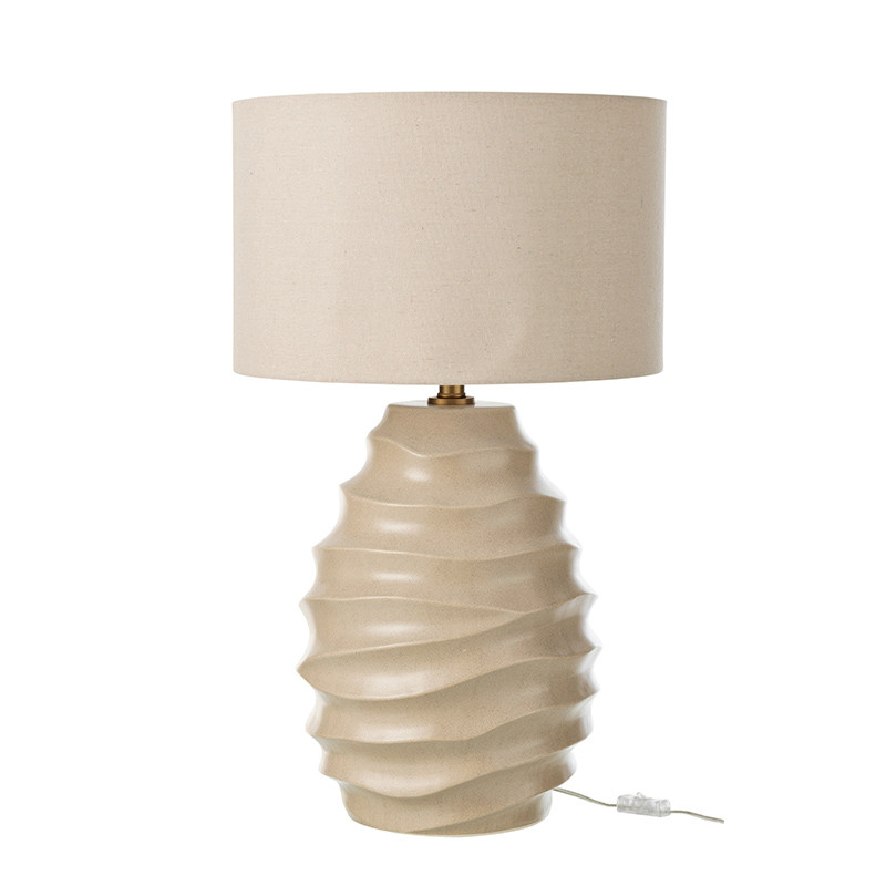 Lampe à poser en céramique VAGUE, beige ou blanche