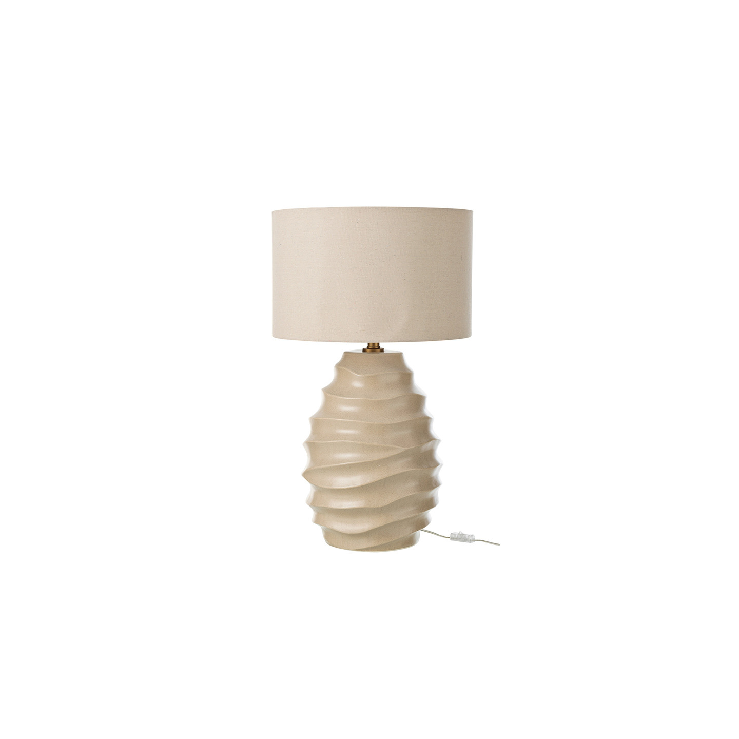 Lampe à poser en céramique VAGUE, beige ou blanche