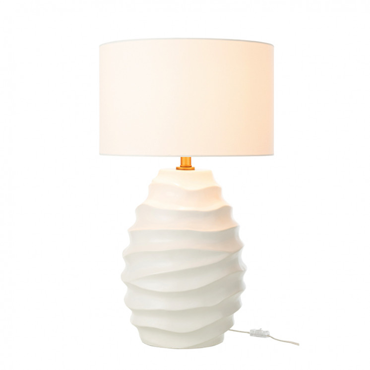 Lampe à poser en céramique VAGUE, beige ou blanche