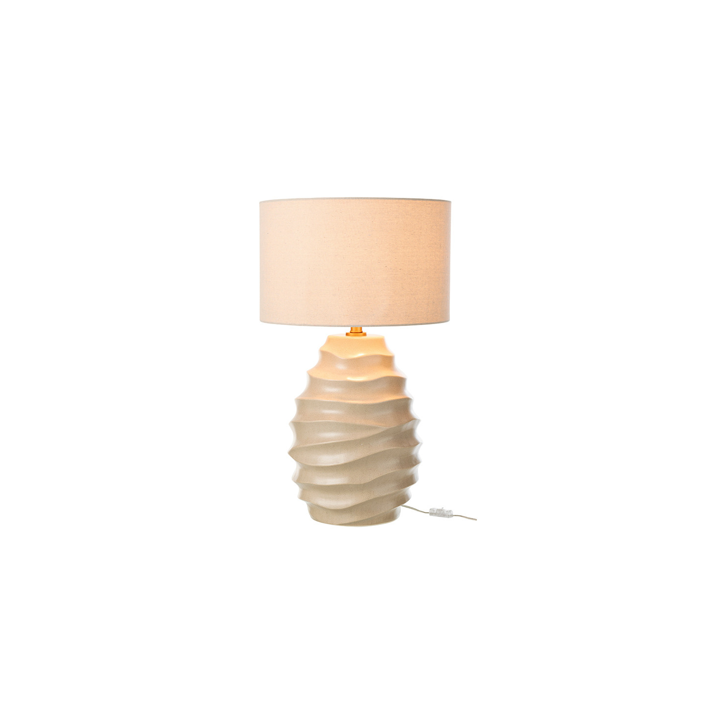 Lampe à poser en céramique VAGUE, beige ou blanche