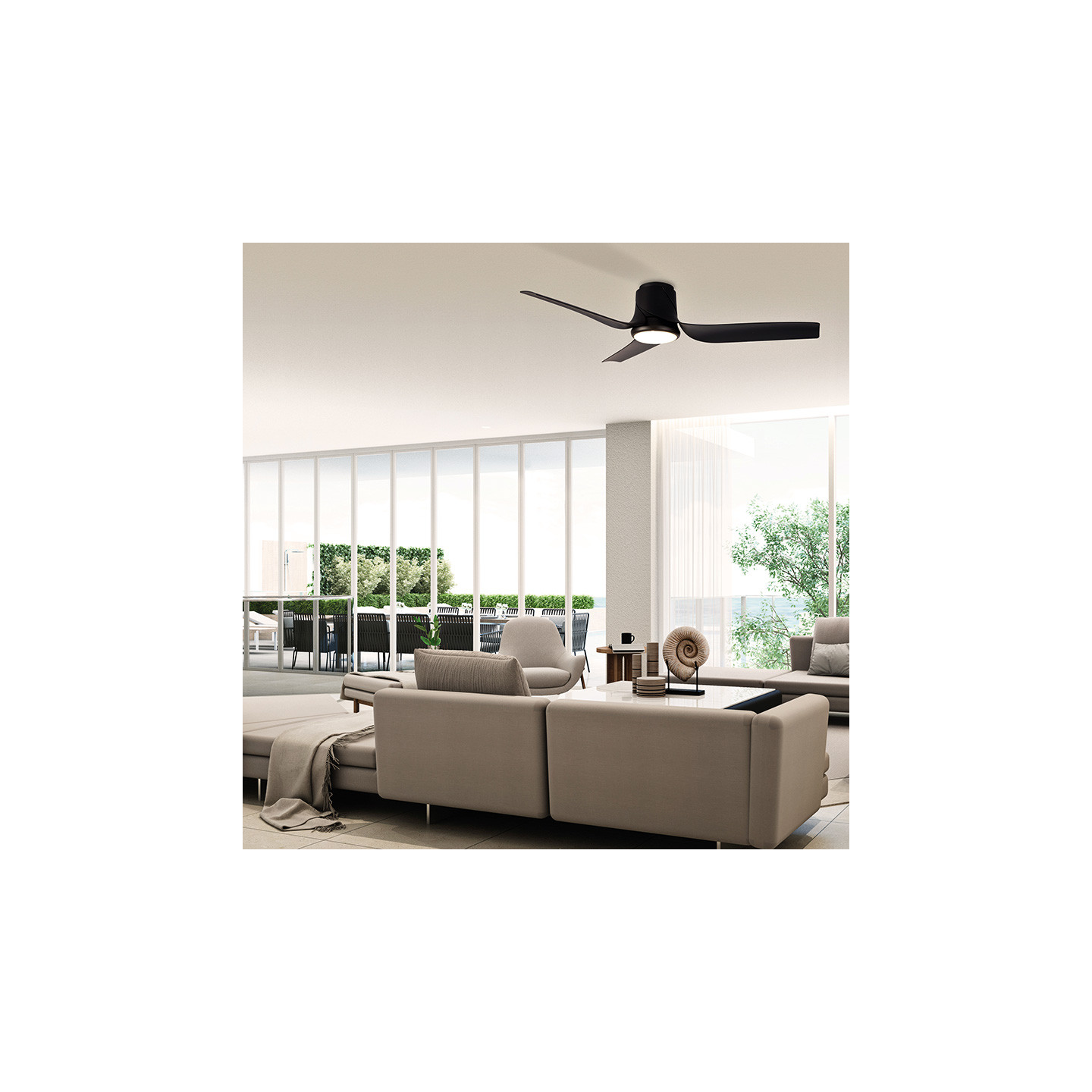 Ventilateur plafond silencieux avec télécommande USHUAIA, 3 coloris Mantra Iluminacion