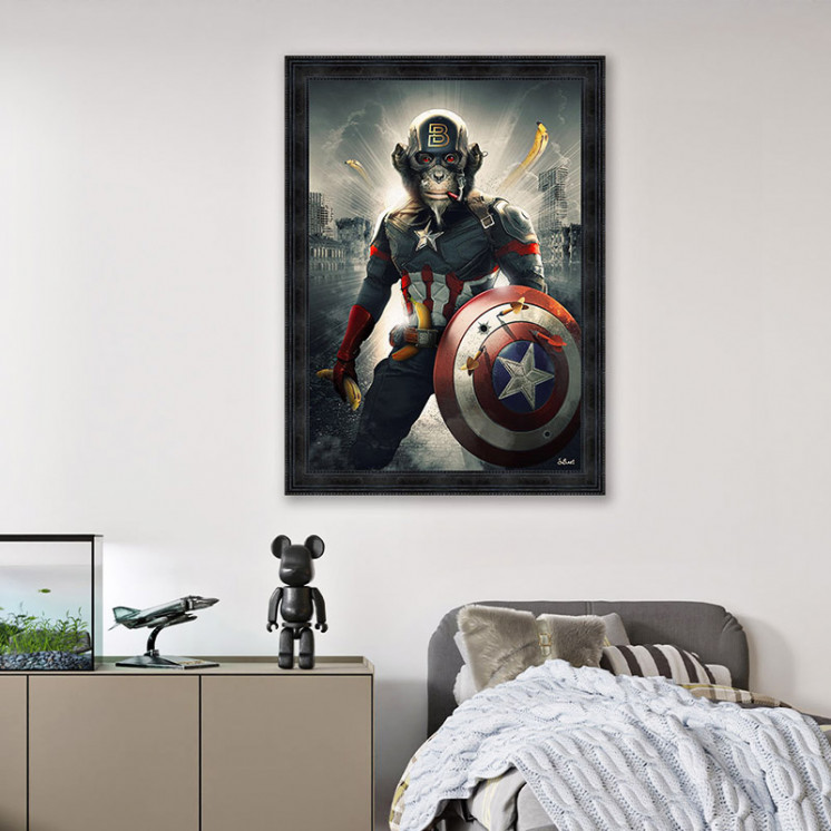 Tableau singe CAPTAIN AMERICA, 2 tailles Cadraven & Sylvain Binet