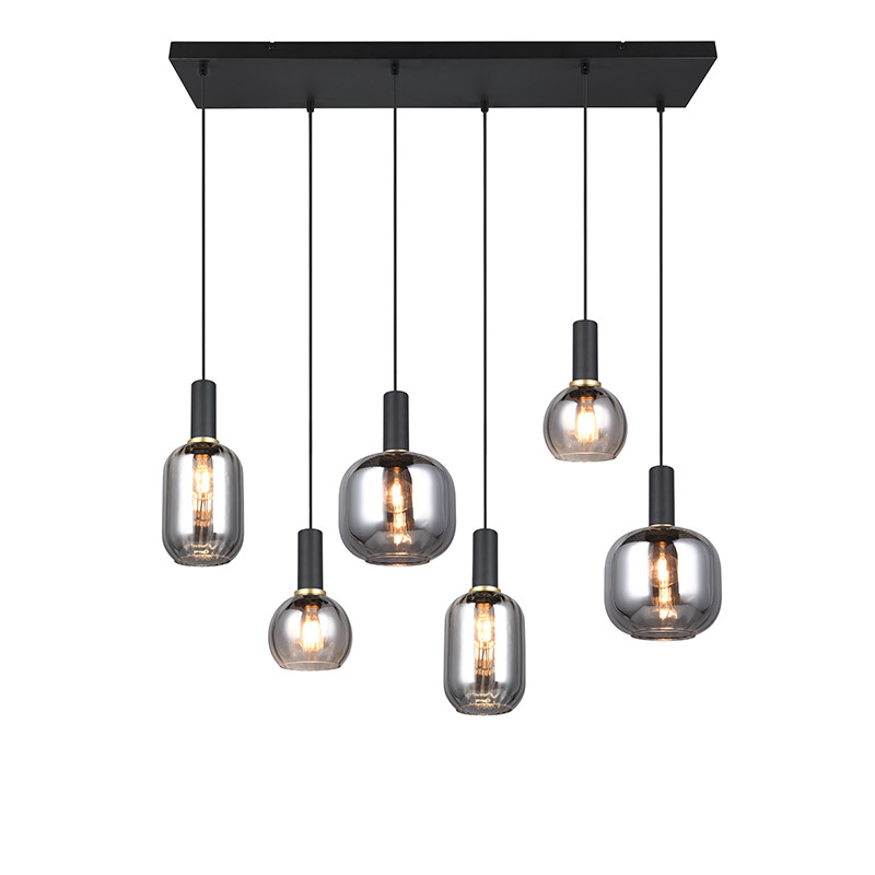 Suspension multiple verre DIVA 6 ou 8 lampes