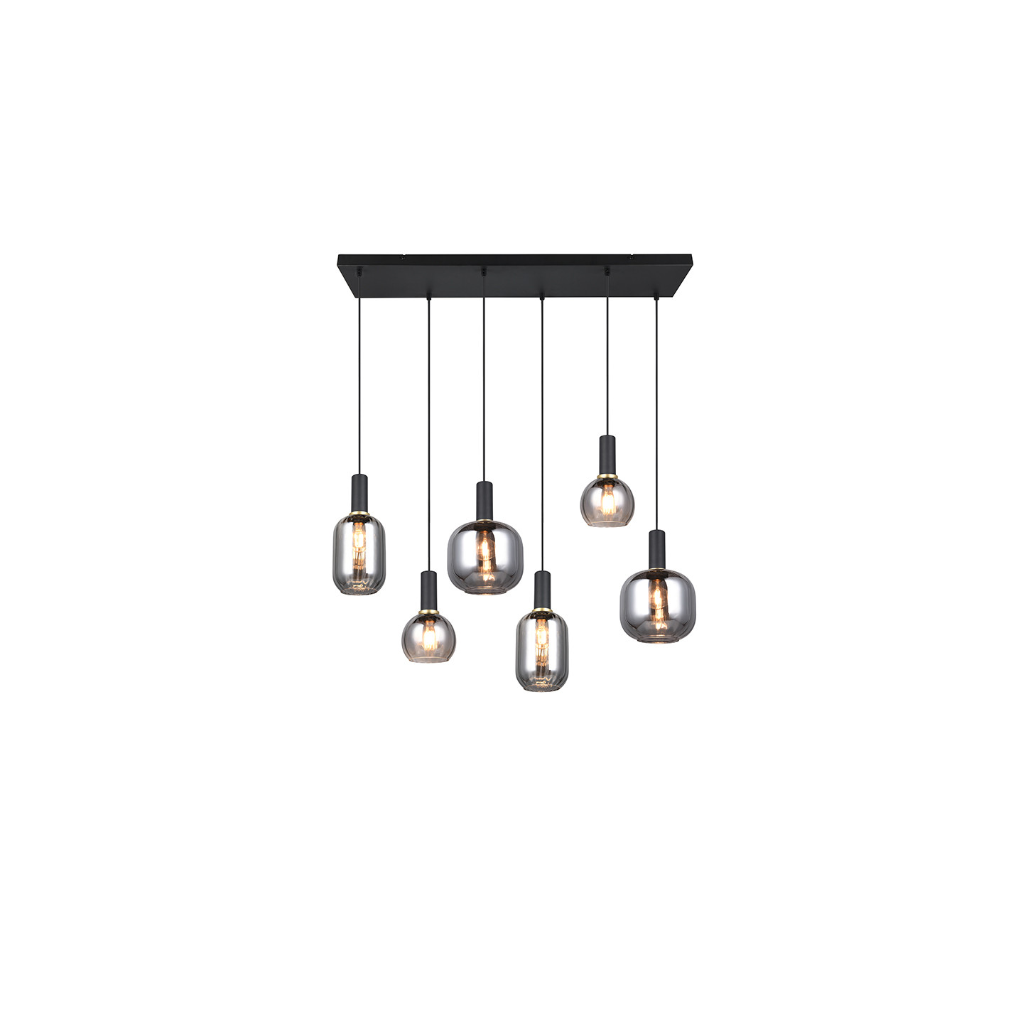 Suspension multiple verre DIVA 6 ou 8 lampes