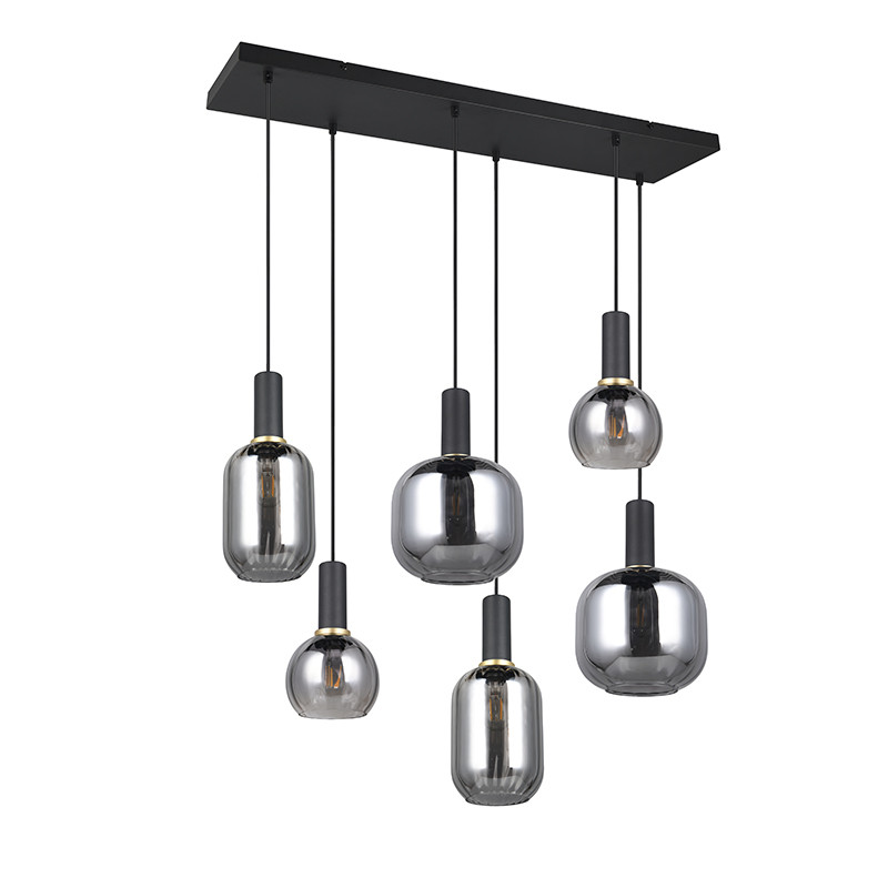 Suspension multiple verre DIVA 6 ou 8 lampes