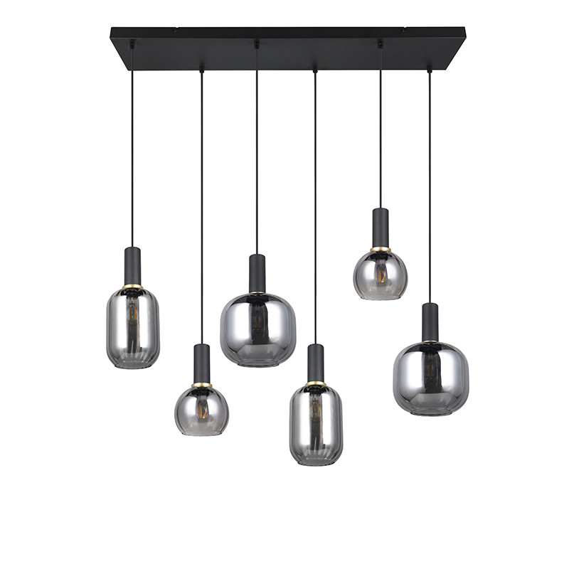Suspension multiple verre DIVA 6 ou 8 lampes