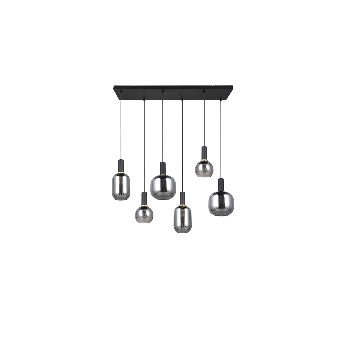 Suspension multiple verre DIVA 6 ou 8 lampes