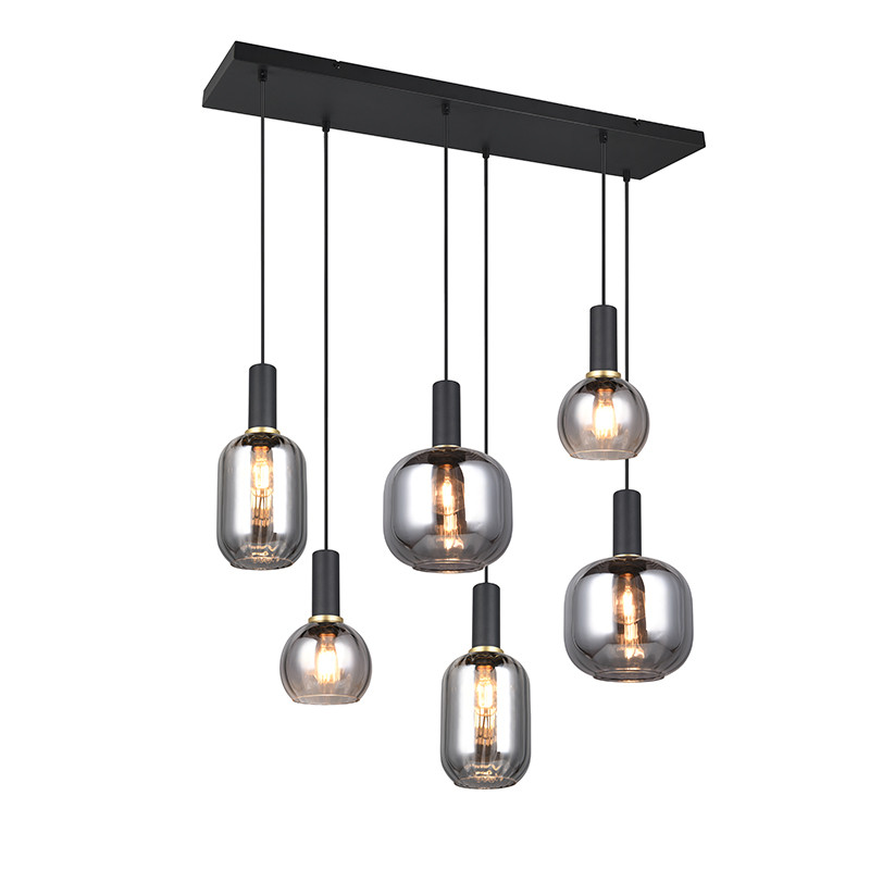 Suspension multiple verre DIVA 6 ou 8 lampes