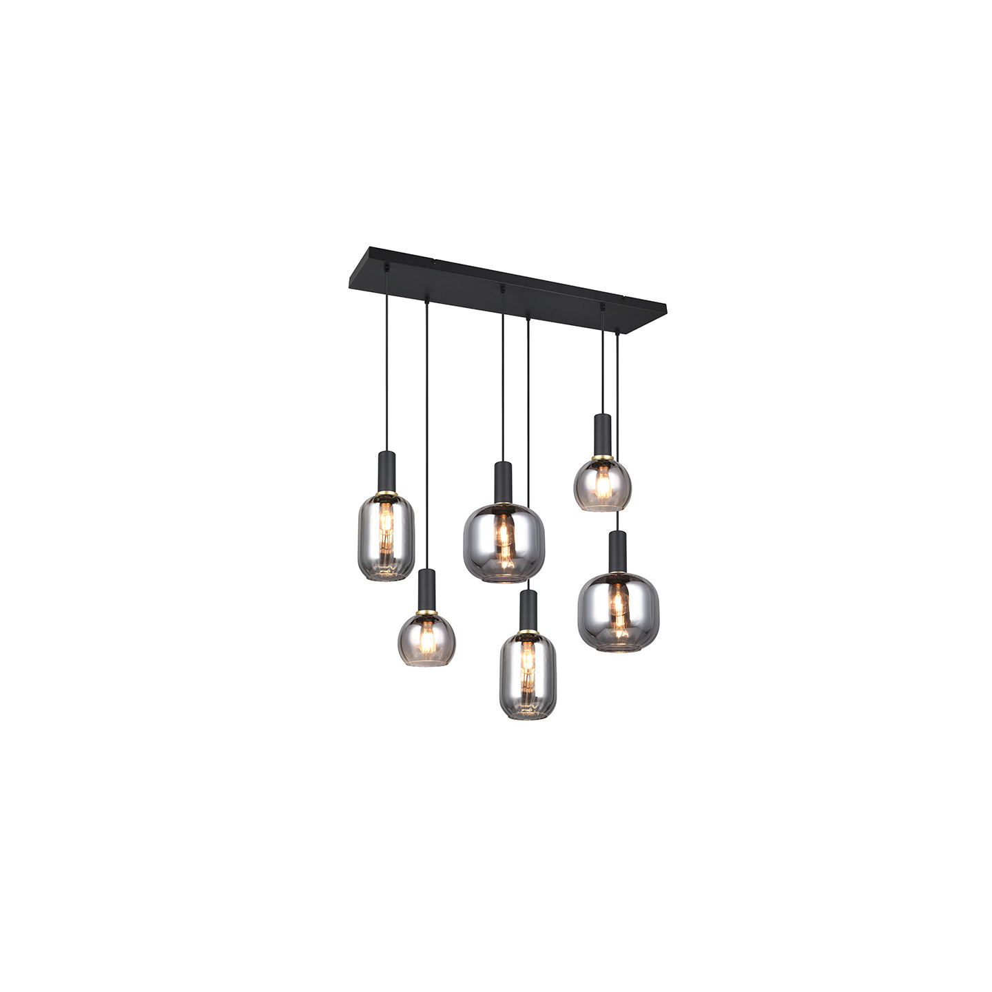 Suspension multiple verre DIVA 6 ou 8 lampes
