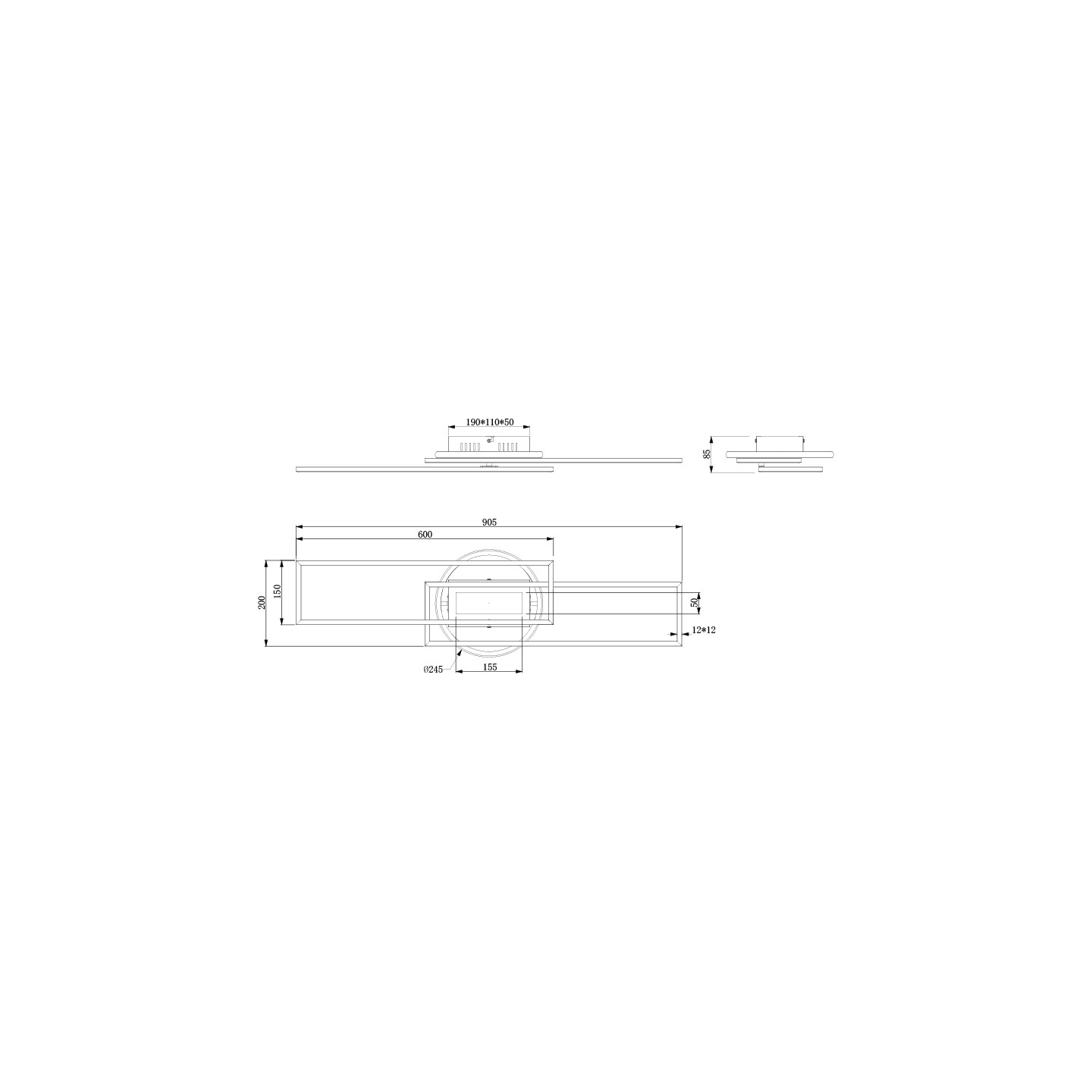 Plafonnier luminaire led TWISTER, 3 coloris