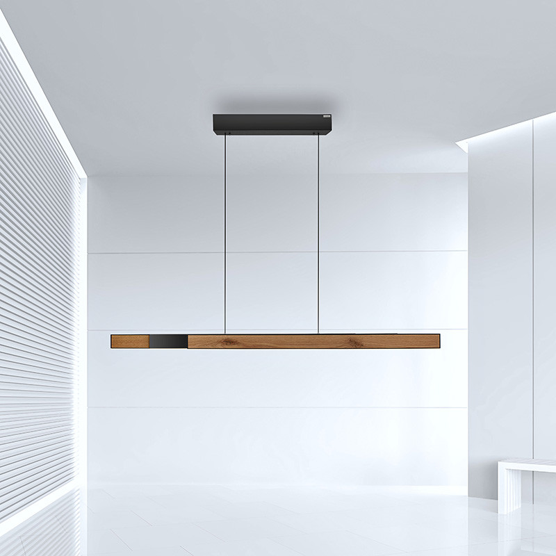 Suspension led PURE MOTO-RISE chêne et noir Paul Neuhaus