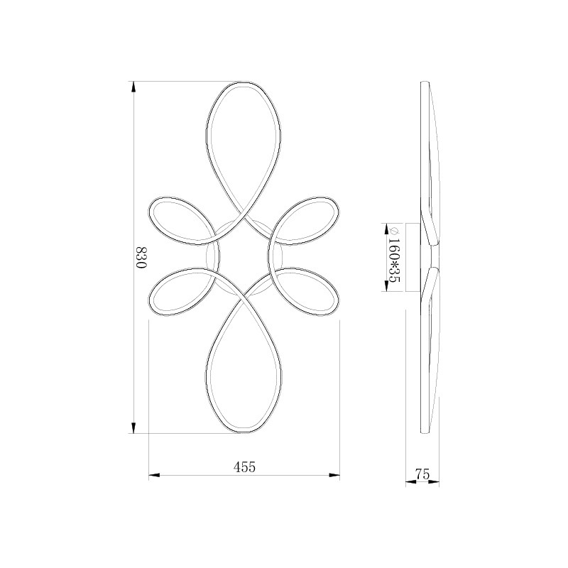 Plafonnier luminaires led FLY, noir ou blanc