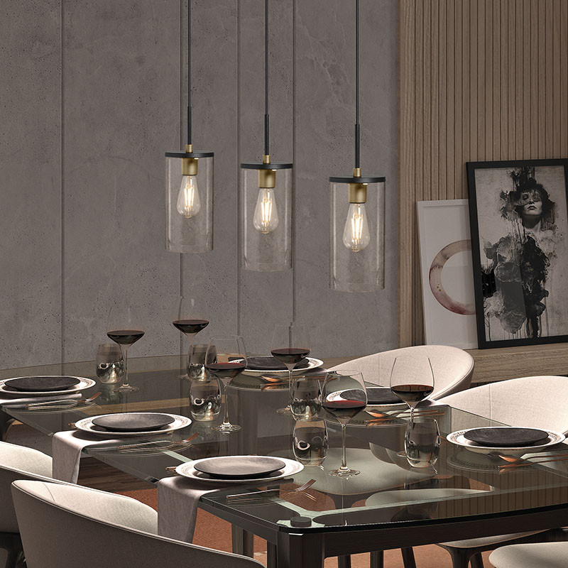 Suspension 3 lampes verre TRIEL