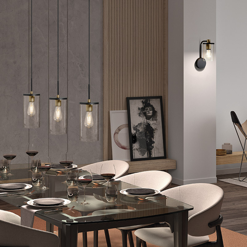 Suspension 3 lampes verre TRIEL