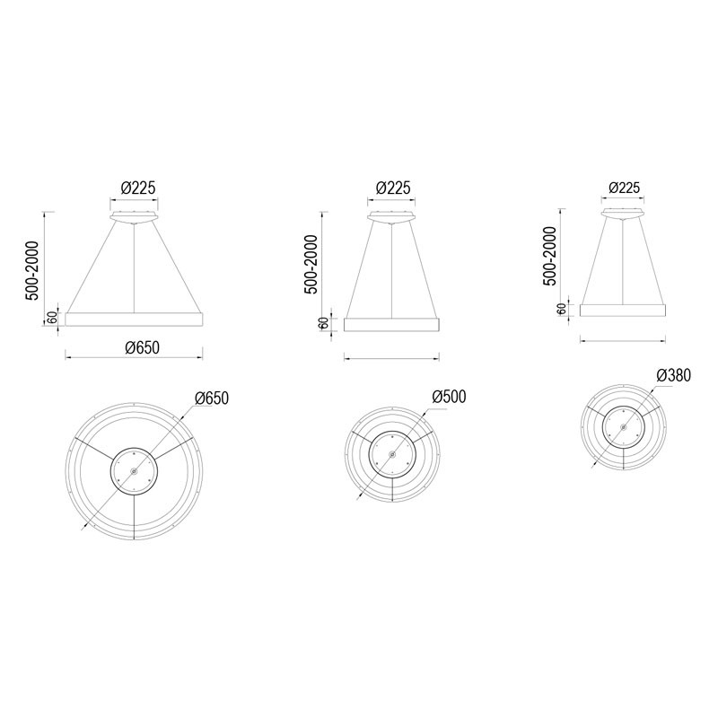 Luminaire circulaire suspendu NISEKO 2 BLANC, 4 tailles Mantra Iluminacion