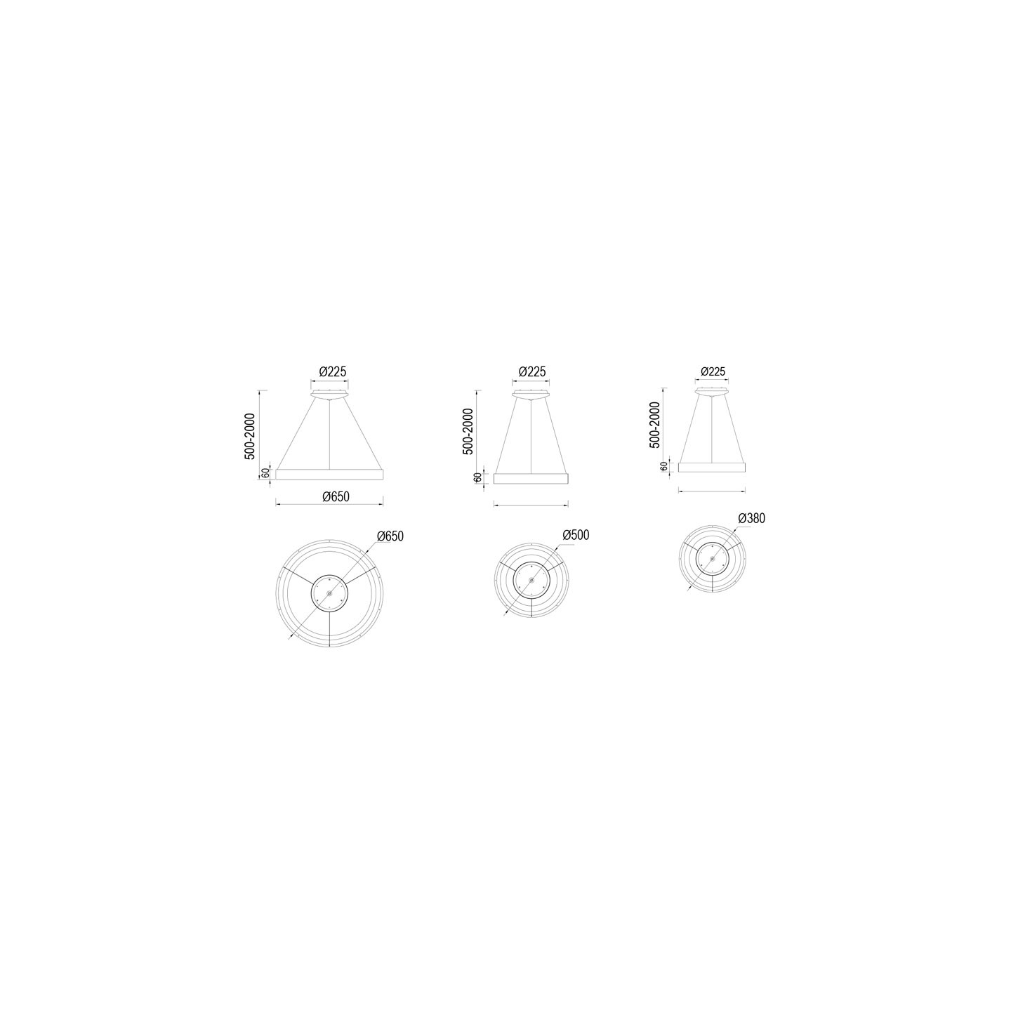 Luminaire circulaire suspendu NISEKO 2 BLANC, 4 tailles Mantra Iluminacion