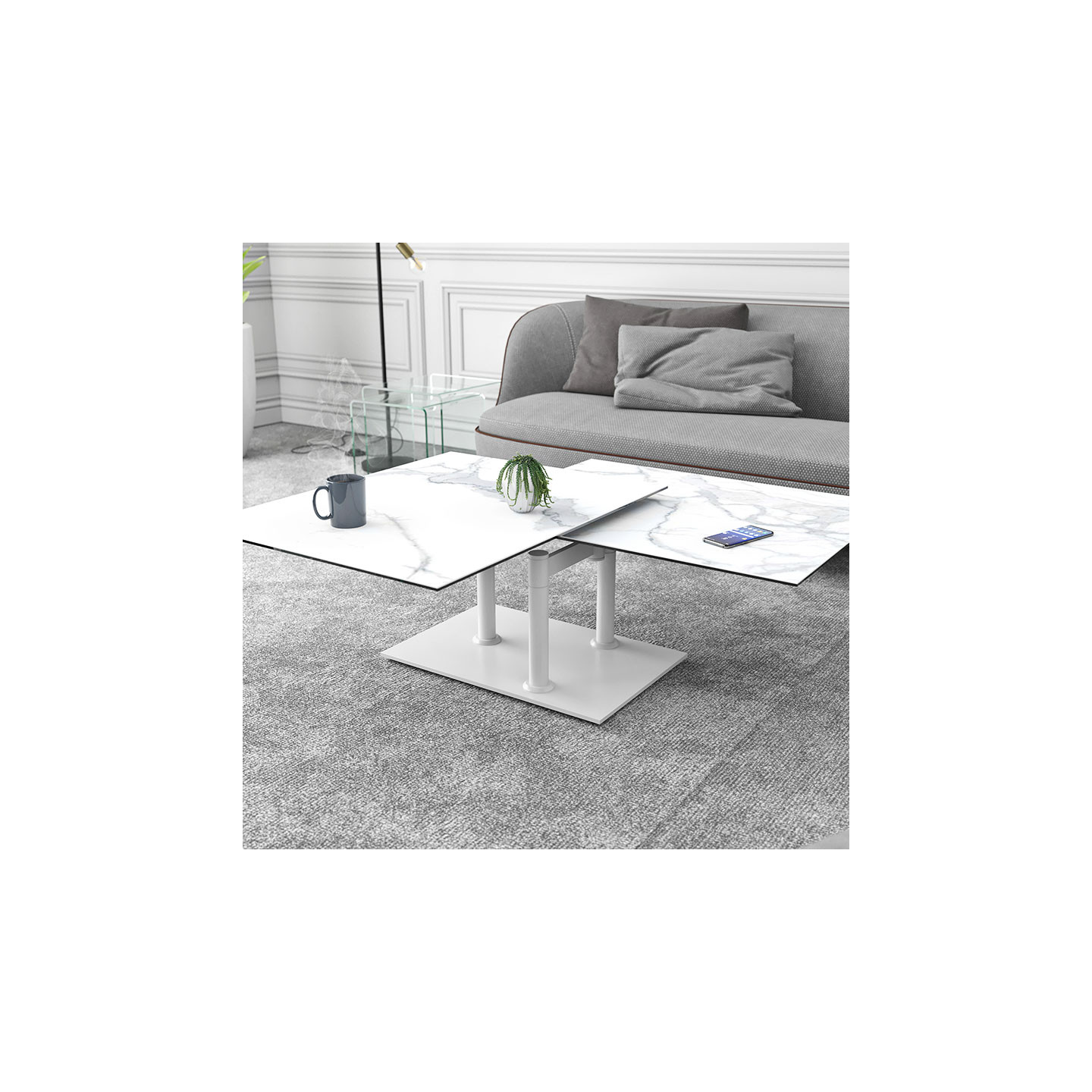 Table basse pivotante OPERA BLANCHE Akante
