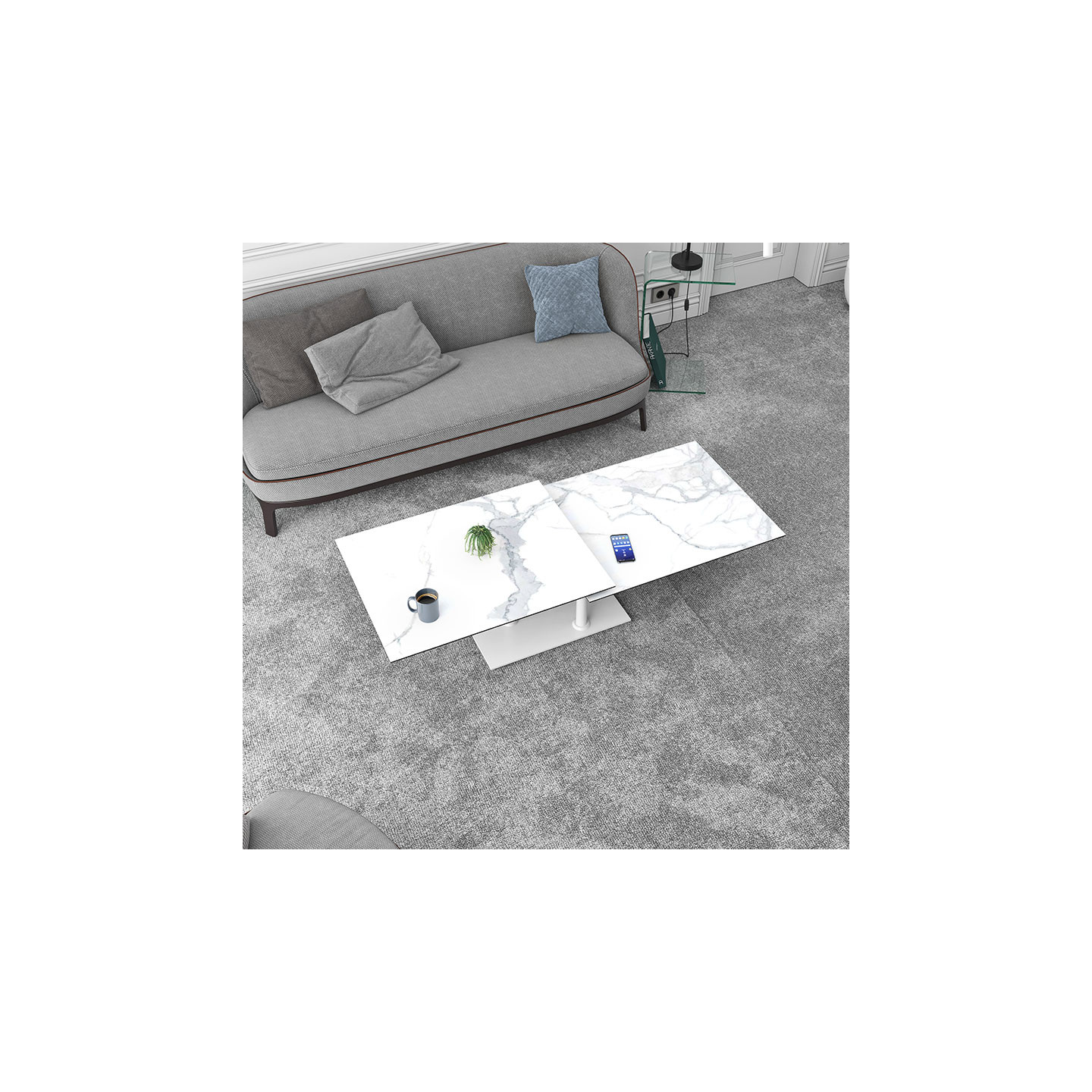 Table basse pivotante OPERA BLANCHE Akante