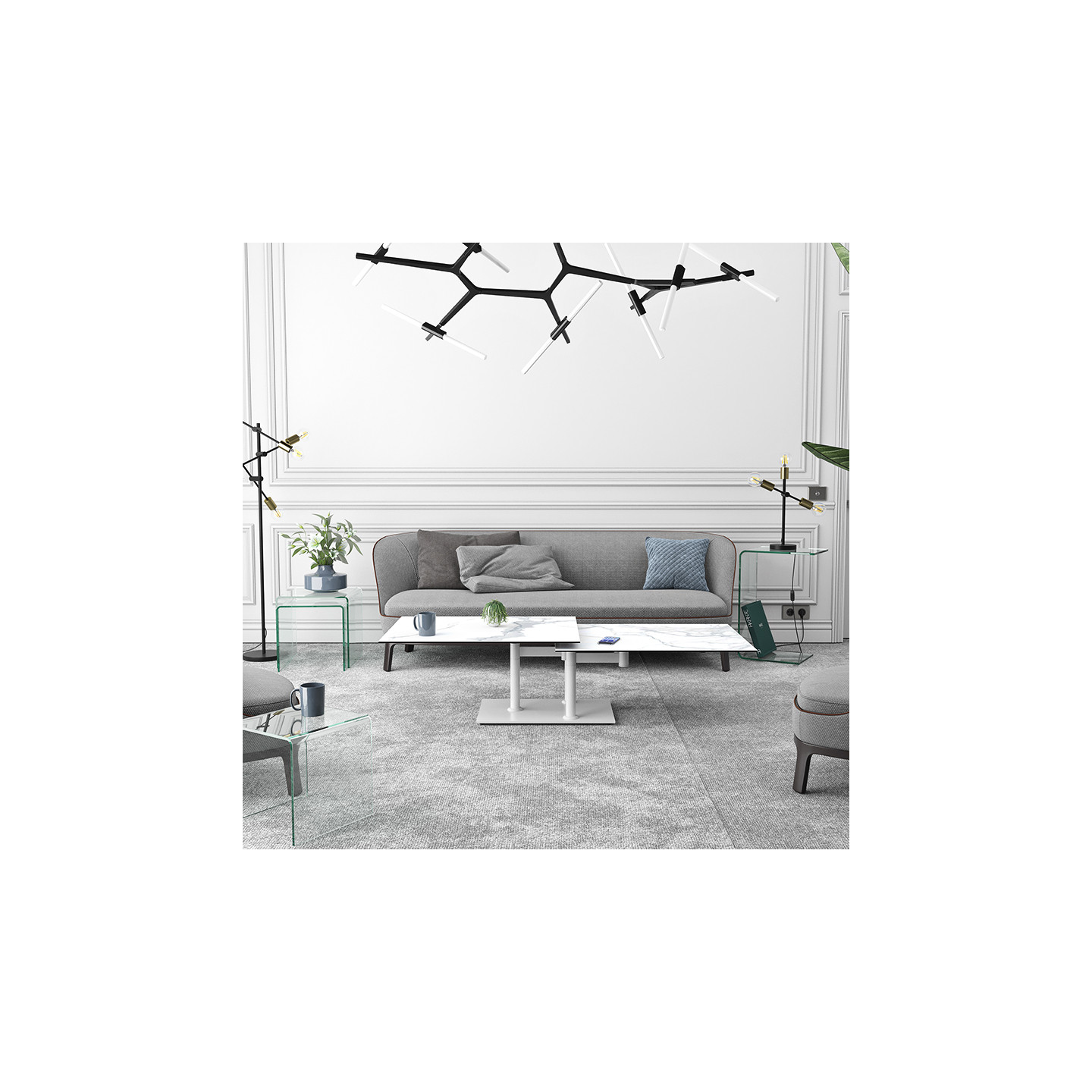 Table basse pivotante OPERA BLANCHE Akante