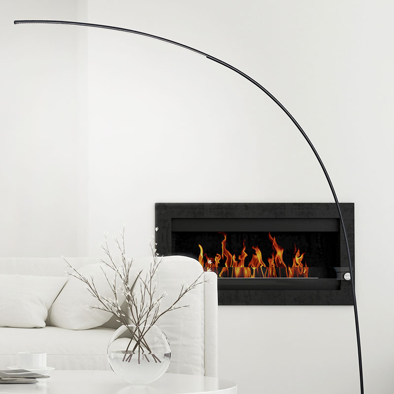 Lampadaire arc design SHANGHAI, noir ou blanc