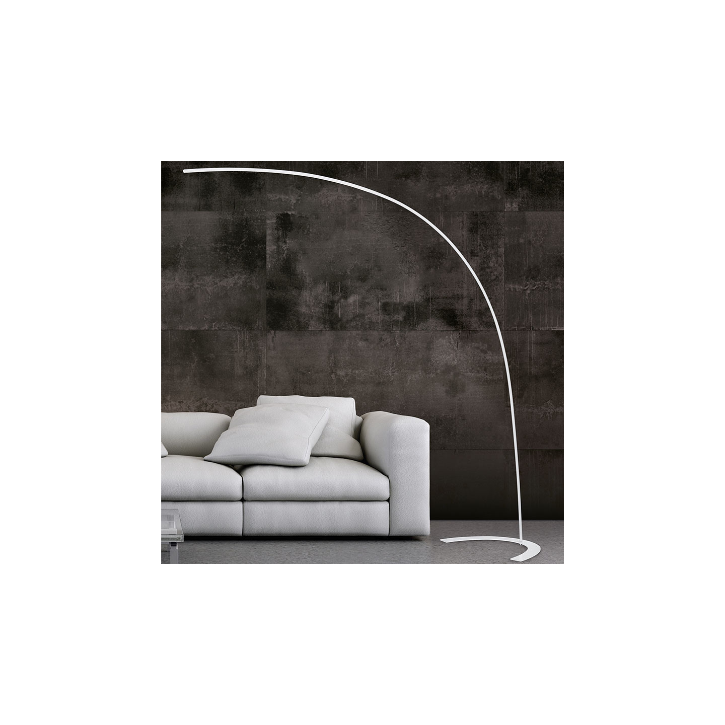 Lampadaire arc design SHANGHAI, noir ou blanc