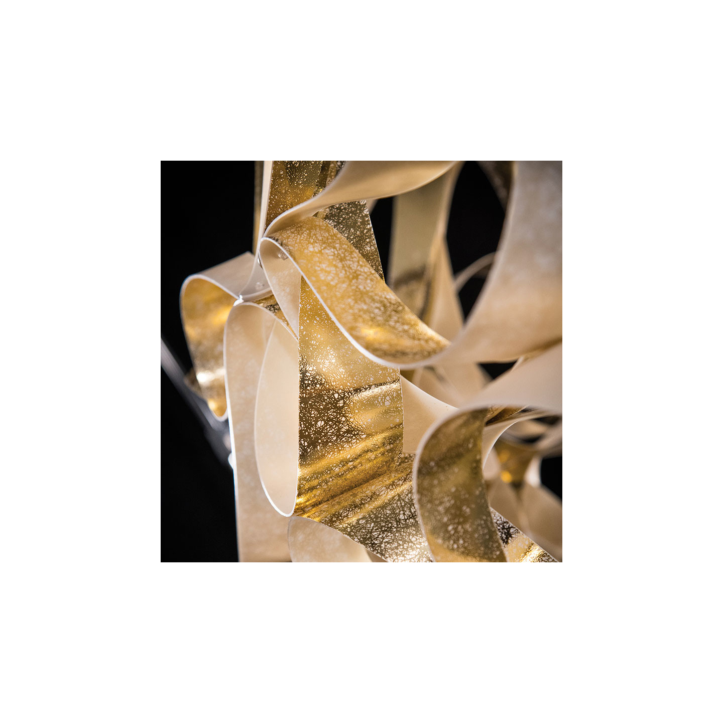 Suspension dorée design QUANTICA, Ø75 ou 120 cm Slamp