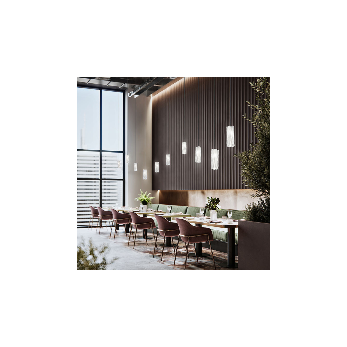 Suspension petite ACCORDEON VERTICAL, or ou argent Slamp