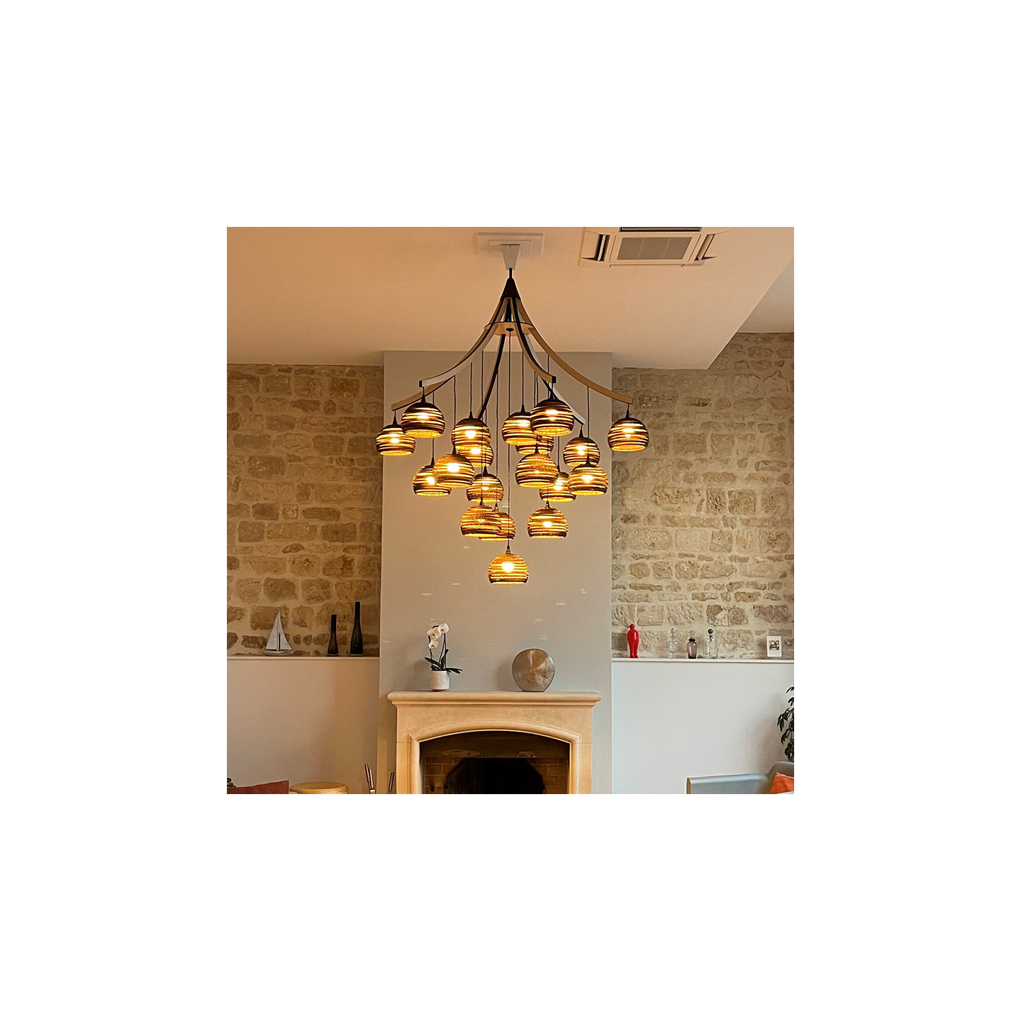 Grand lustre pour plafond haut CONSTELLATION, 2 tailles Az'art