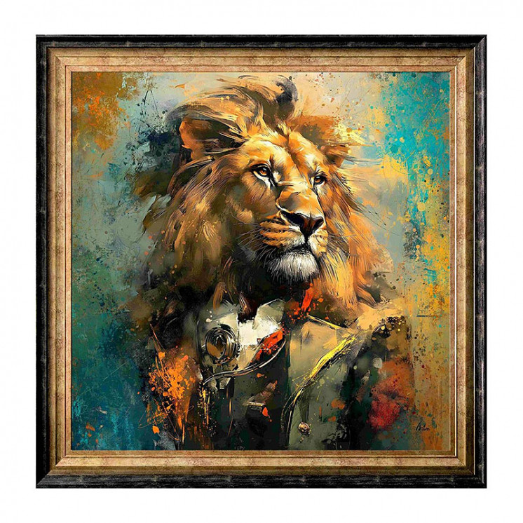 Tableau lion couleur CHARLES 80X80 cm