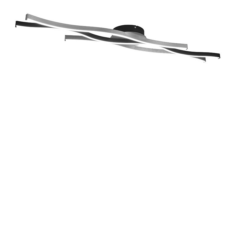 Plafonnier led salon design BLAZE, aluminium brossé ou laiton mat