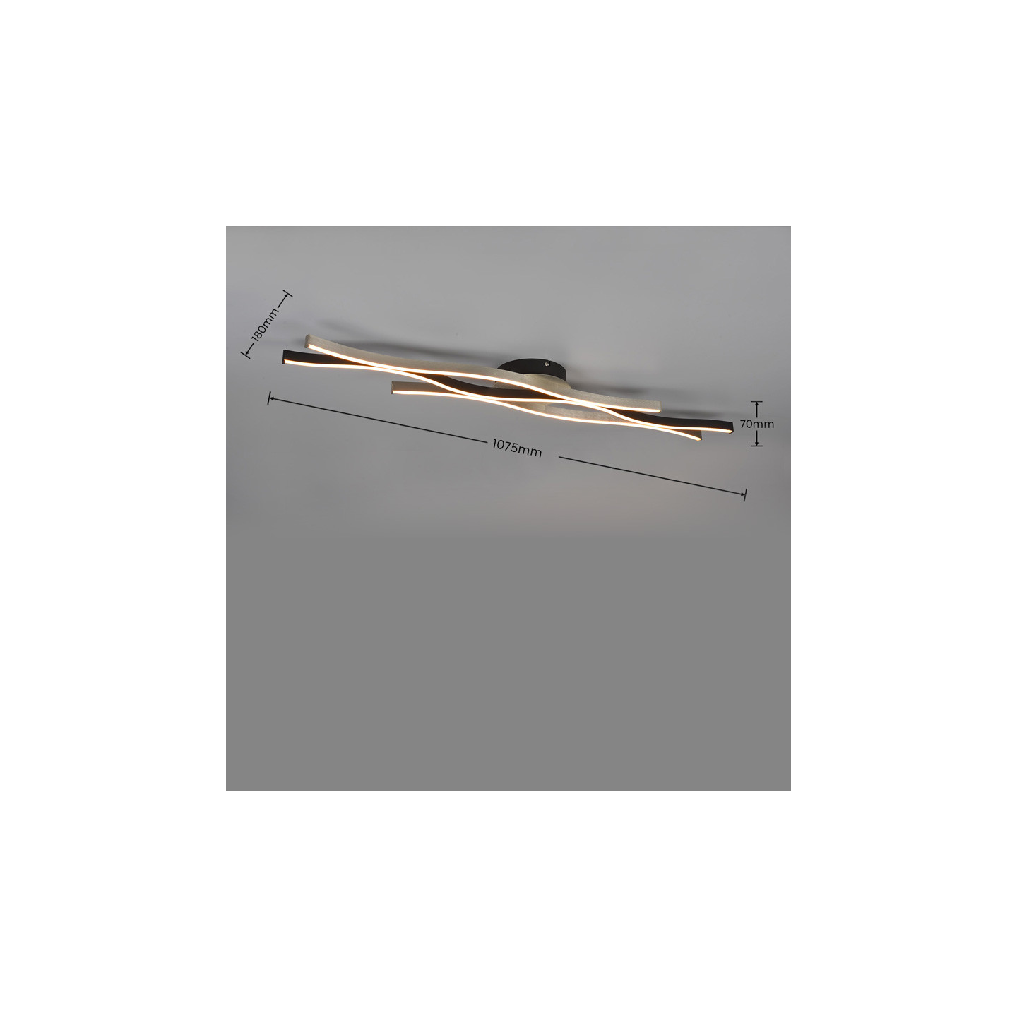 Plafonnier led salon design BLAZE, aluminium brossé ou laiton mat