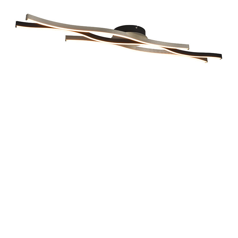 Plafonnier led salon design BLAZE, aluminium brossé ou laiton mat
