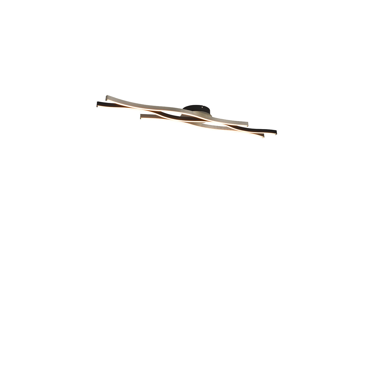 Plafonnier led salon design BLAZE, aluminium brossé ou laiton mat