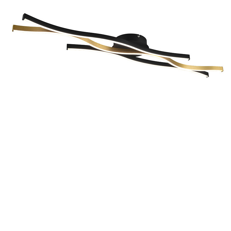 Plafonnier led salon design BLAZE, aluminium brossé ou laiton mat