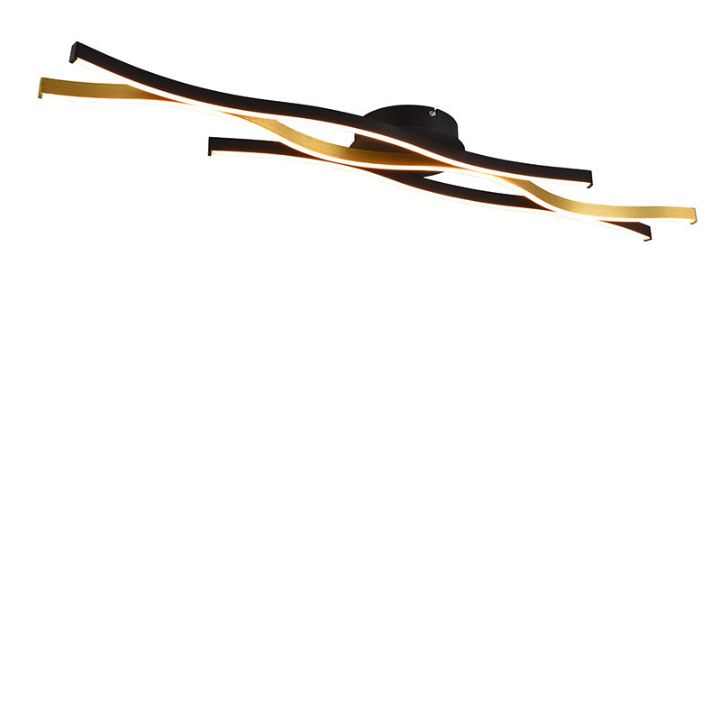 Plafonnier led salon design BLAZE, aluminium brossé ou laiton mat