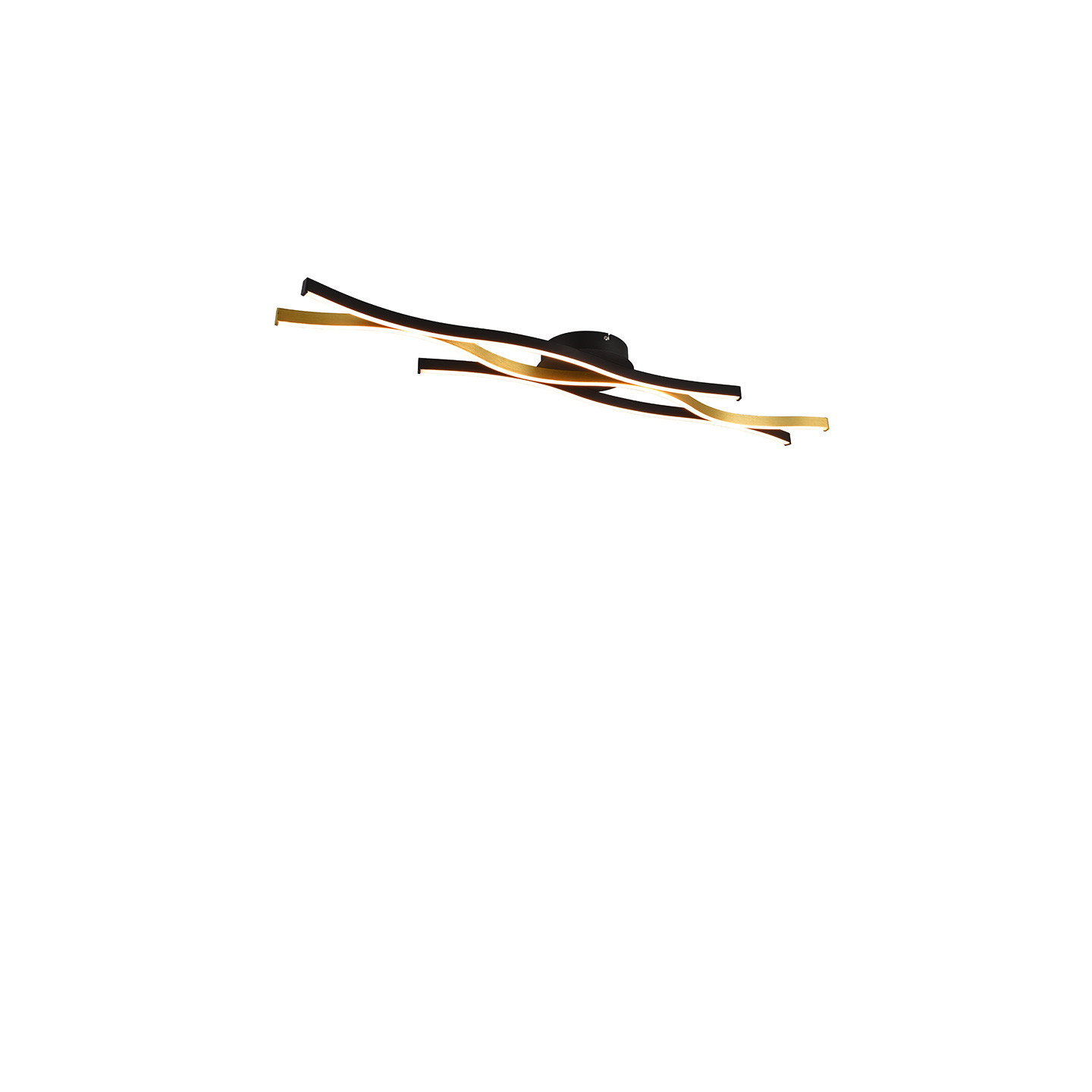 Plafonnier led salon design BLAZE, aluminium brossé ou laiton mat