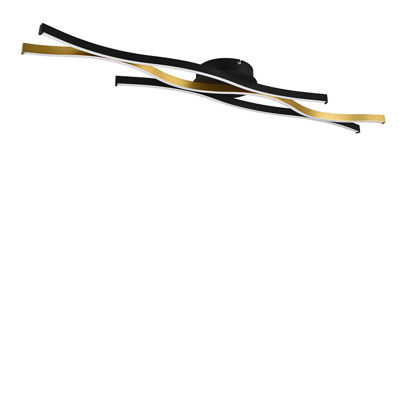 Plafonnier led salon design BLAZE, aluminium brossé ou laiton mat