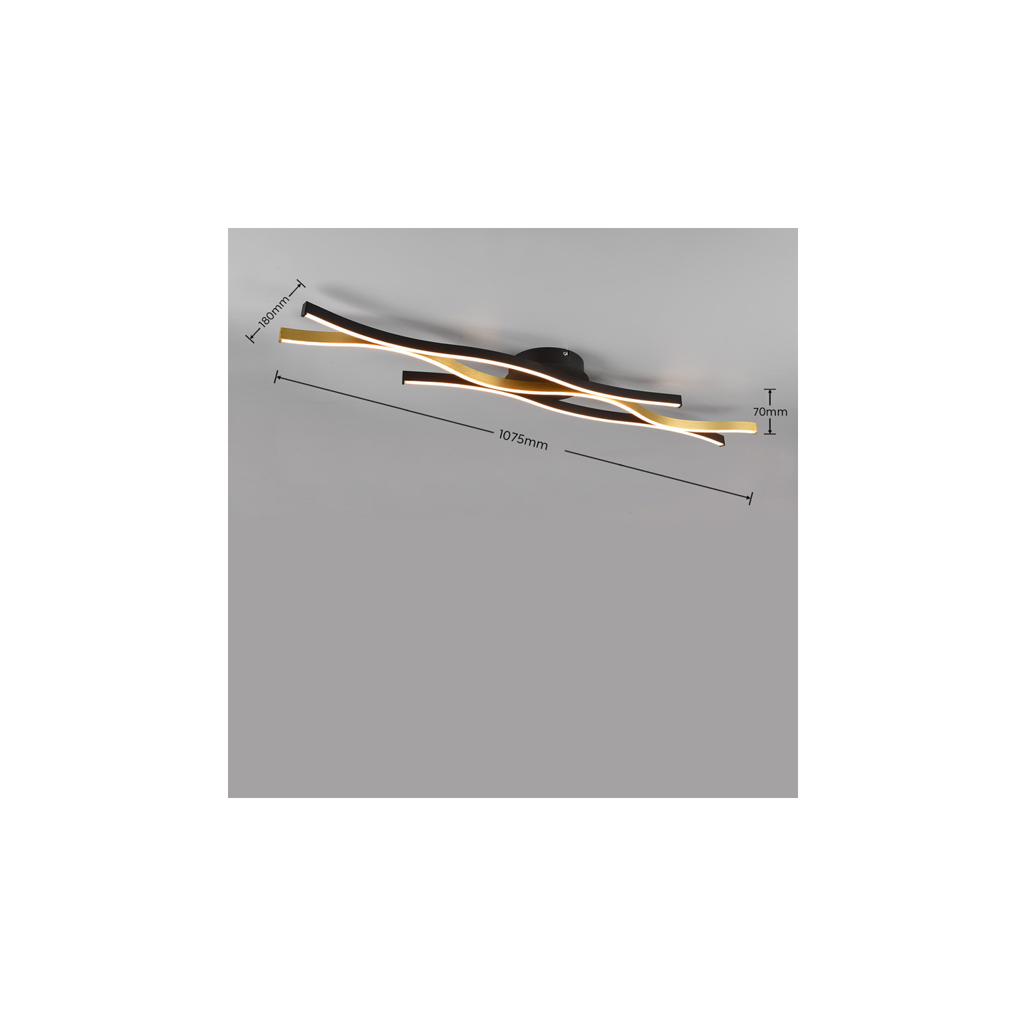 Plafonnier led salon design BLAZE, aluminium brossé ou laiton mat