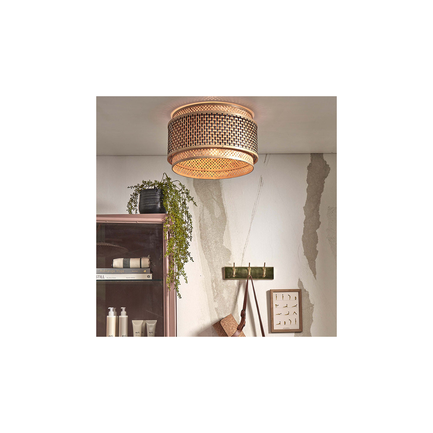 Plafonnier rotin BUTHAN diamètre 25 ou 40 cm Good et Mojo