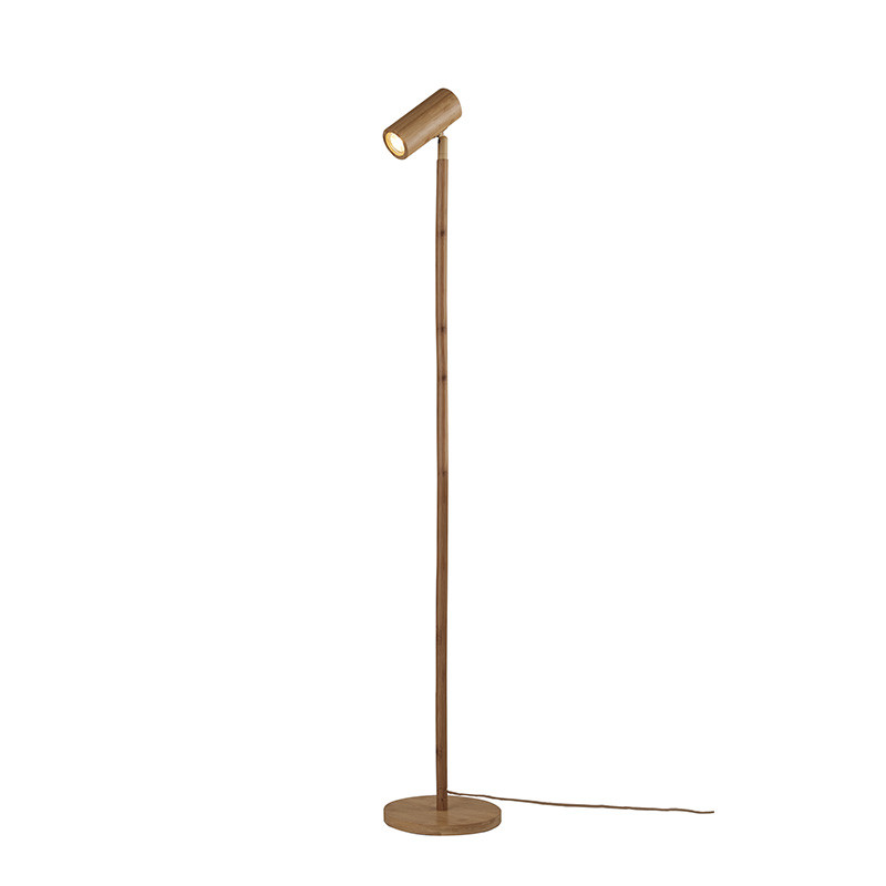 Lampadaire liseuse bois JAVA, naturel ou noir Good et Mojo