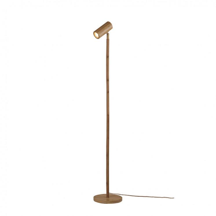 Lampadaire liseuse bois JAVA, naturel ou noir Good et Mojo