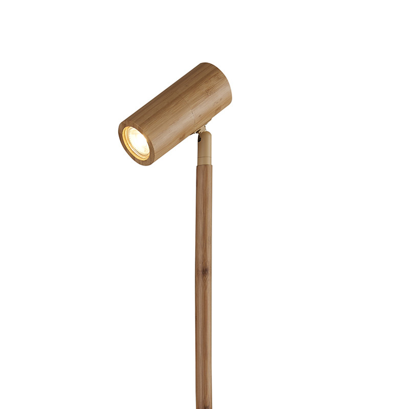 Lampadaire liseuse bois JAVA, naturel ou noir Good et Mojo