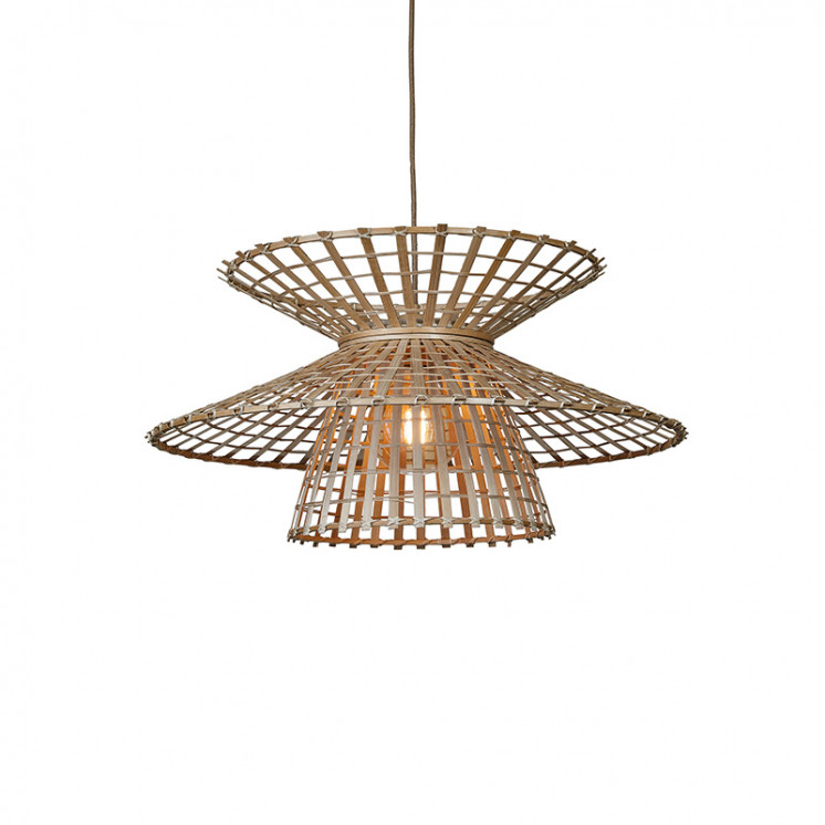 Suspension luminaire en bambou MACHU PICCHU, naturel ou noir Good et Mojo