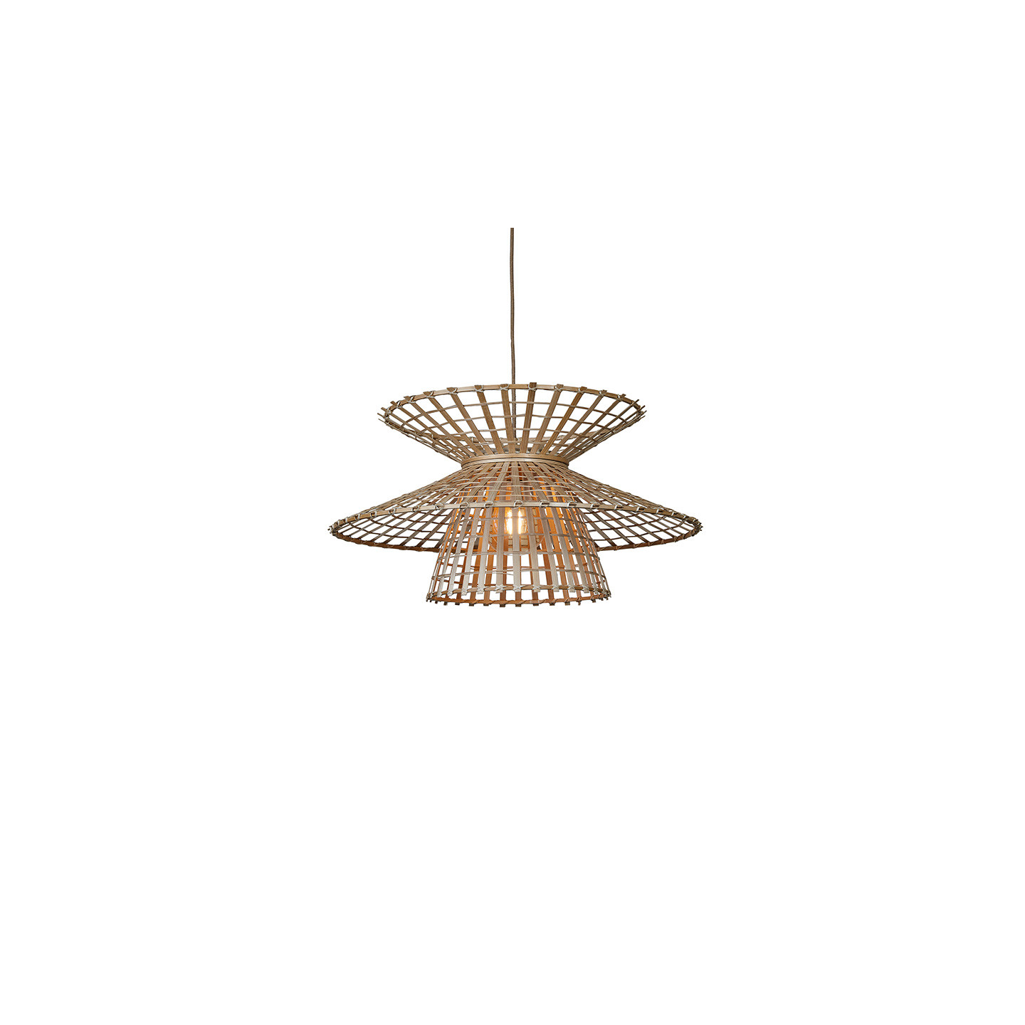 Suspension luminaire en bambou MACHU PICCHU, naturel ou noir Good et Mojo