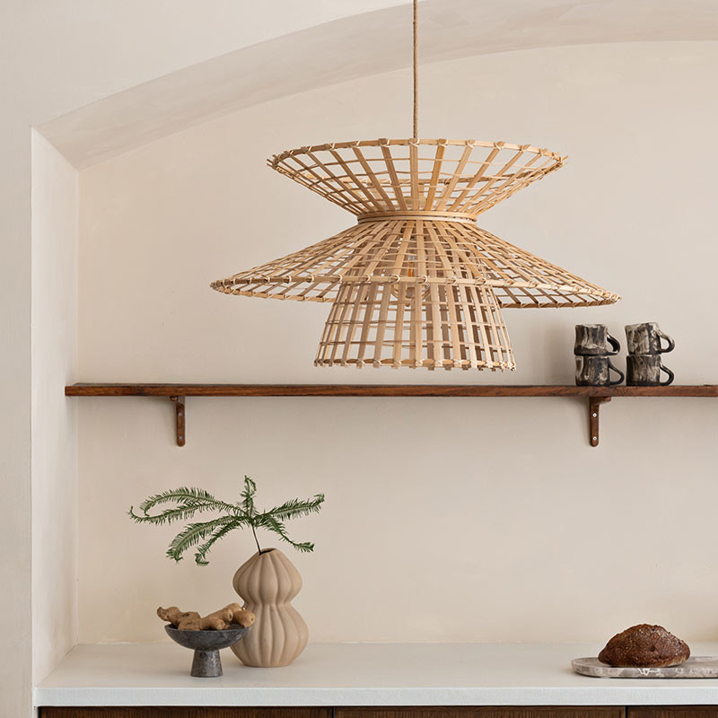 Suspension luminaire en bambou MACHU PICCHU, naturel ou noir Good et Mojo
